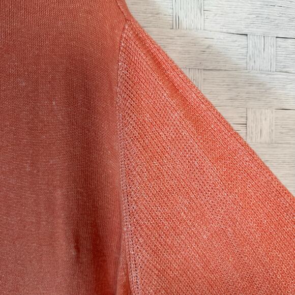 Two by Vince Camuto women’s lightweight sweater orange coastal grandma plus size - Picture 4 of 10